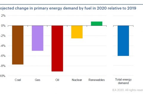 Рекордное падение потребления ископаемого топлива в 2020 г будет сопровождаться ростом ВИЭ